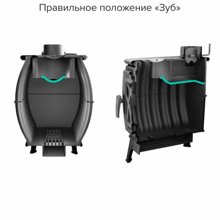 Печь-камин отопительно-варочная "Бахта" серая ПроМеталл